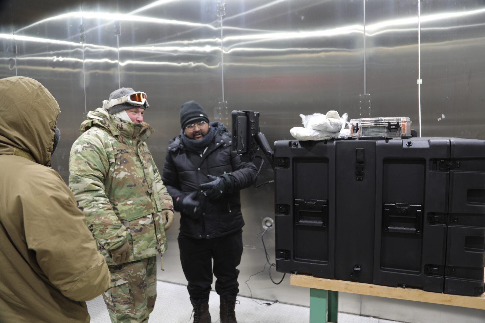 Deployable Resilient Installation water Purification and treatment System (DRIPS) being transported in a cold environment